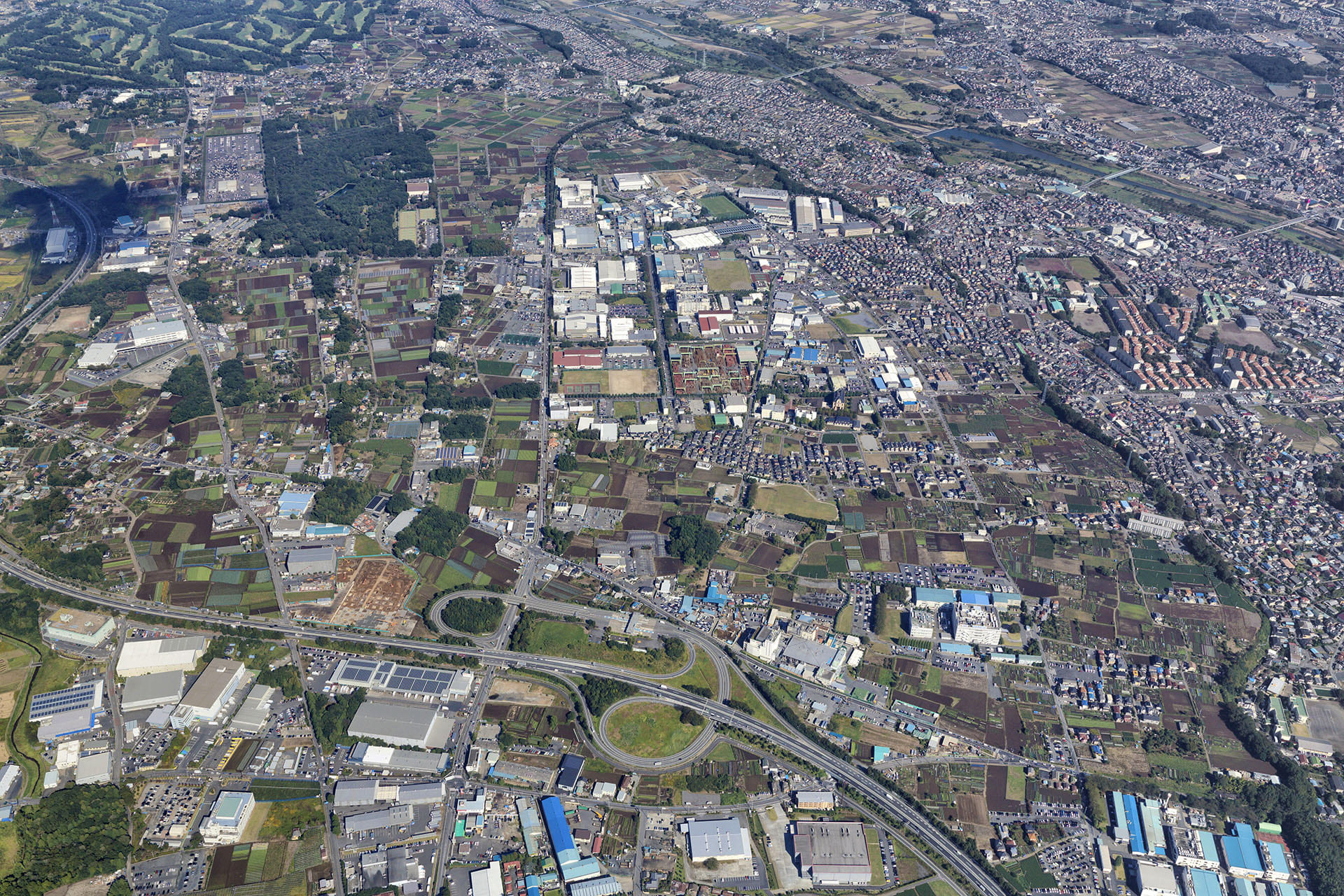 航空写真撮影 工場や倉庫の工業団地の撮影サンプル